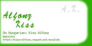 alfonz kiss business card